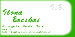 ilona bacskai business card